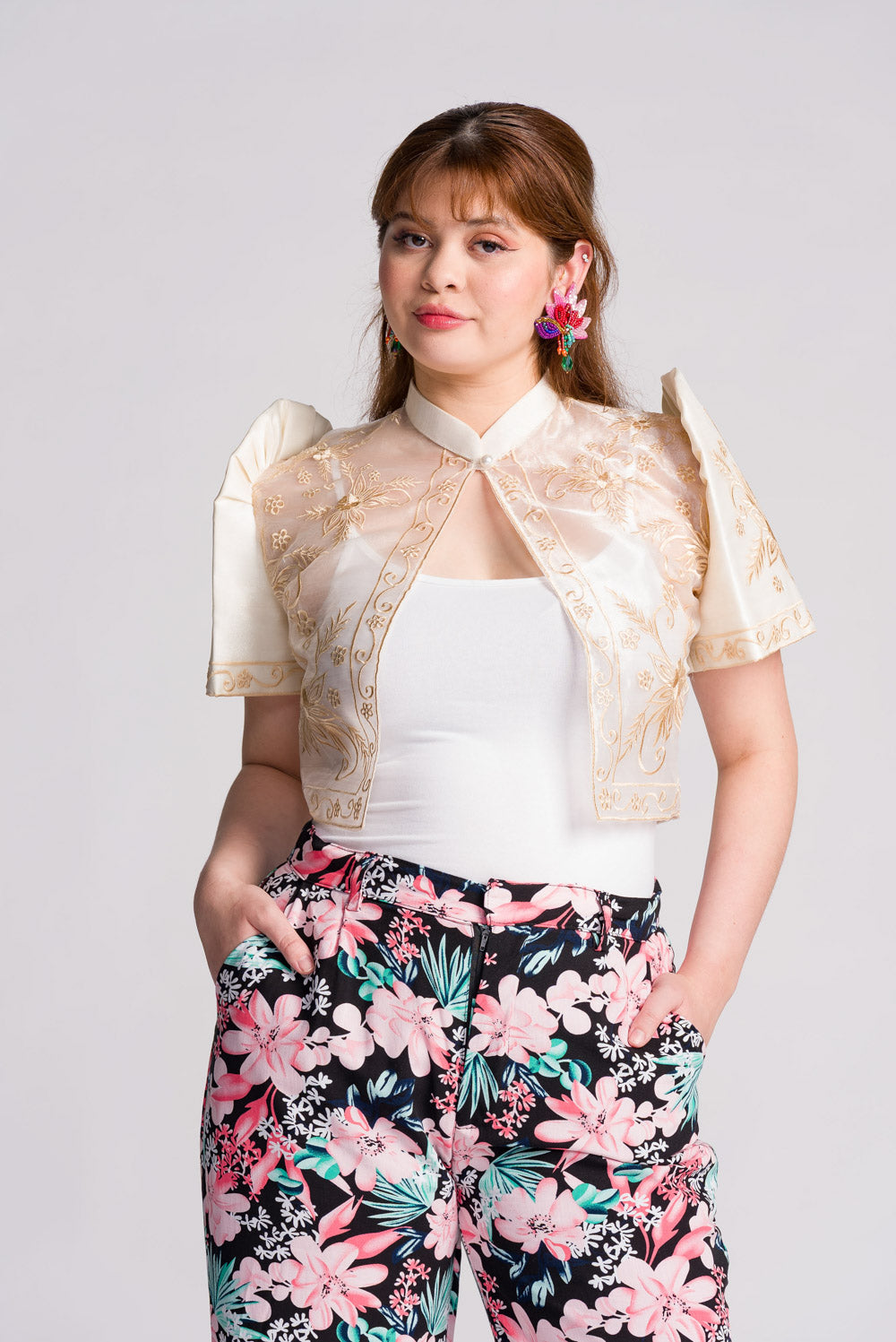 'Mutya' Filipiniana Bolero (Cream)