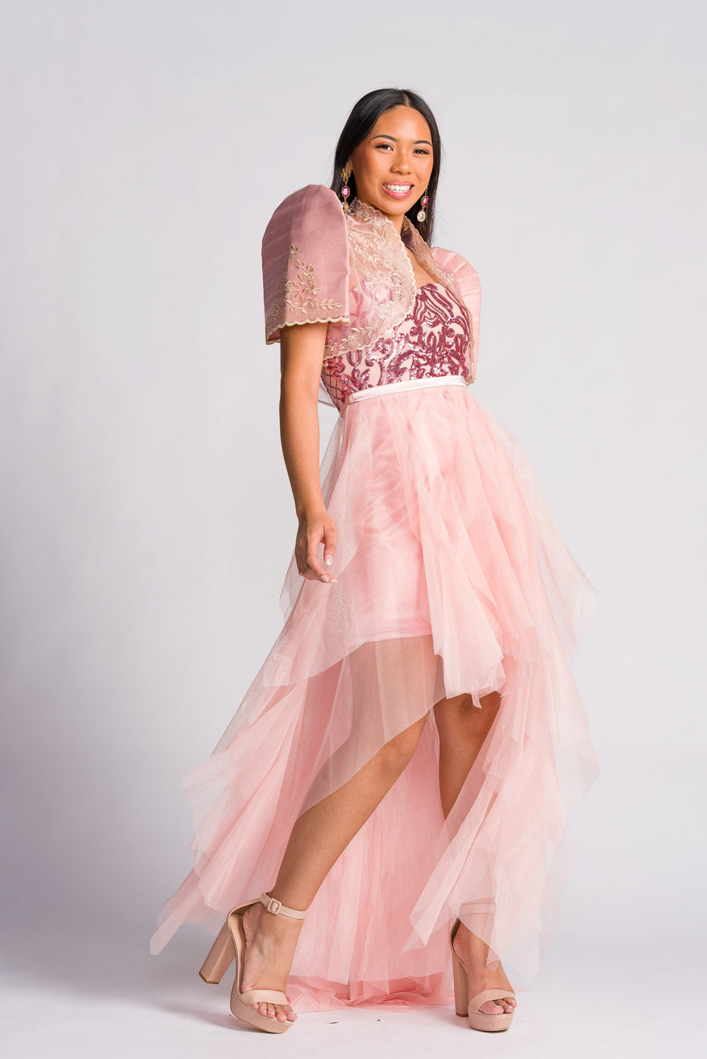 'Nene' Bolero Filipiniana Sleeves (Blush Pink)