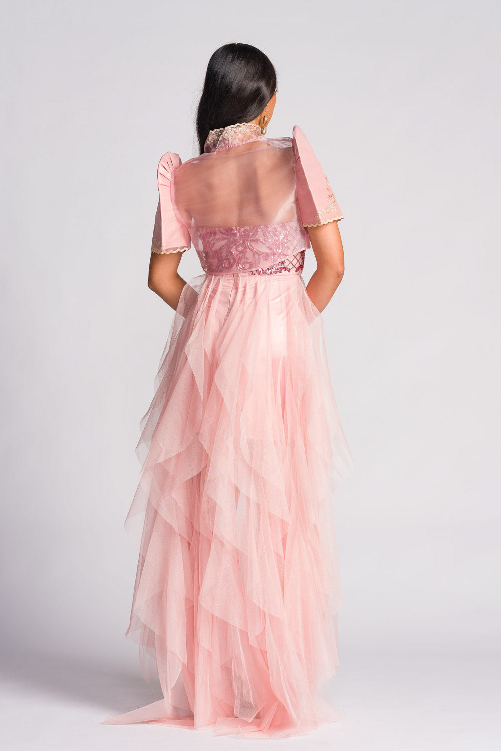 'Belle' Sequin & Tulle Prom & Formal Dress (Blush Pink)