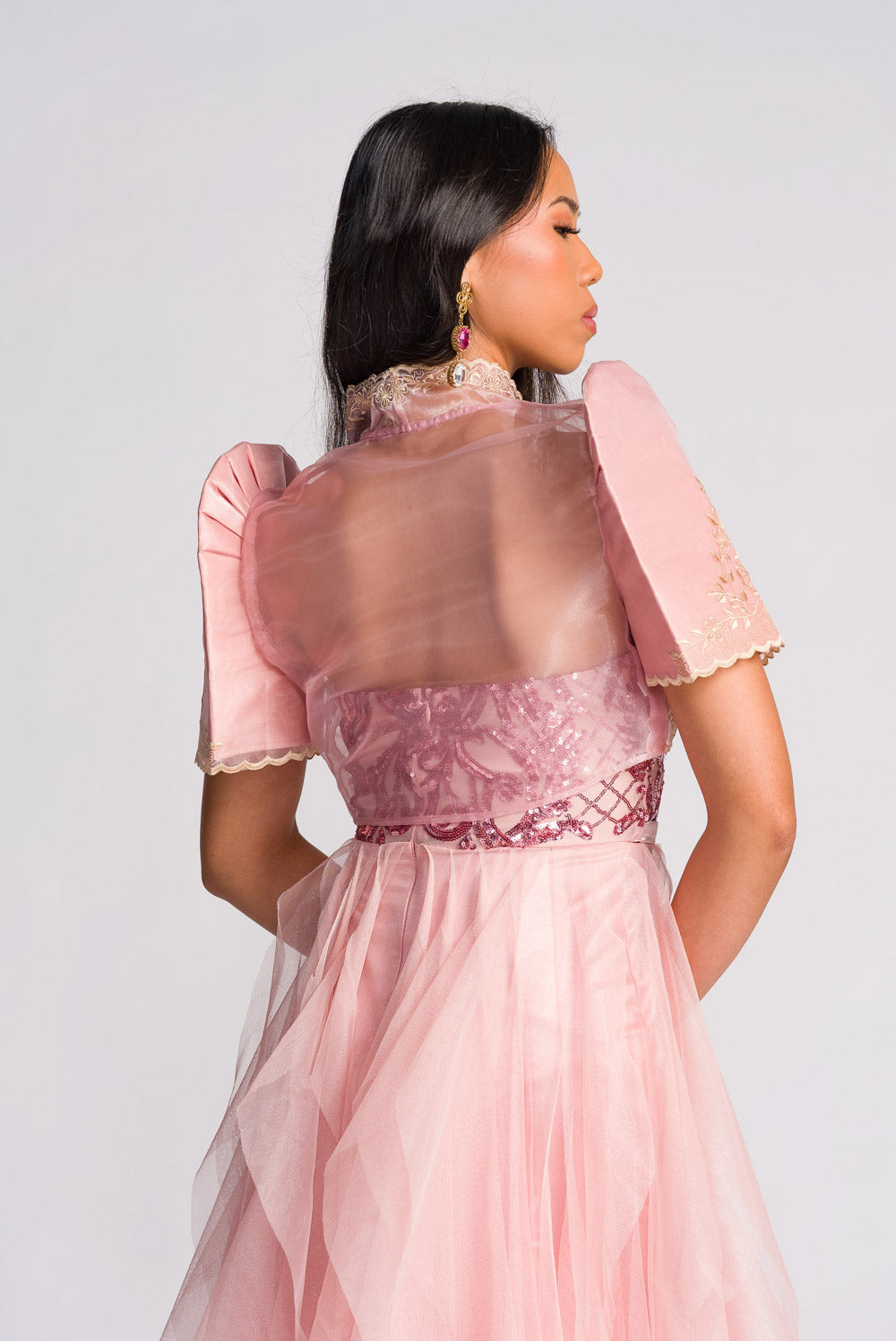 'Belle' Sequin & Tulle Prom & Formal Dress (Blush Pink)