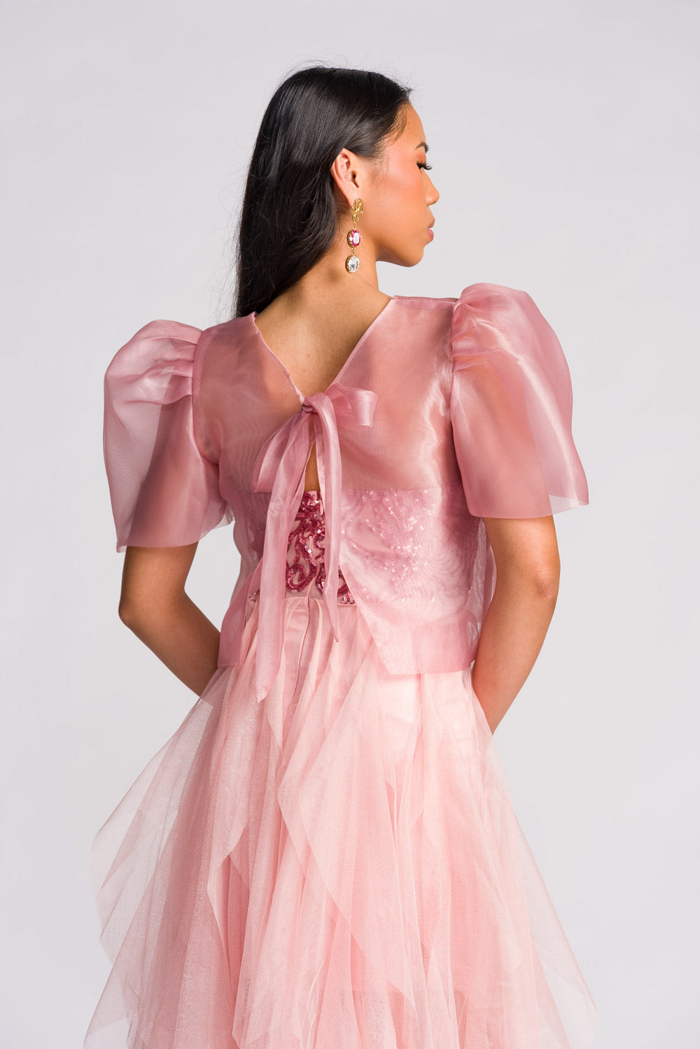 'Belle' Sequin & Tulle Prom & Formal Dress (Blush Pink)