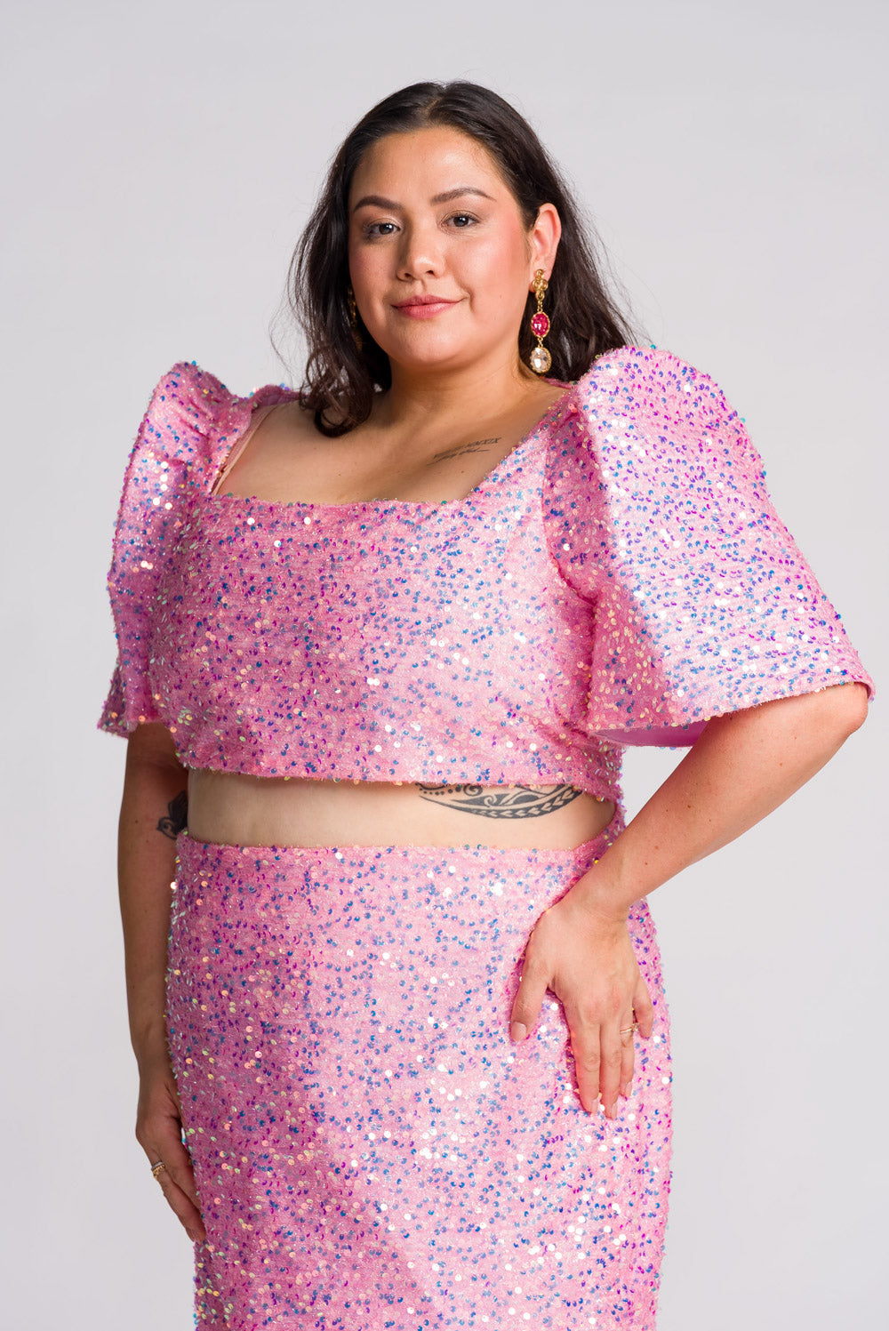 'Binibini' Sequin Mini Skirt (Pastel Pink)