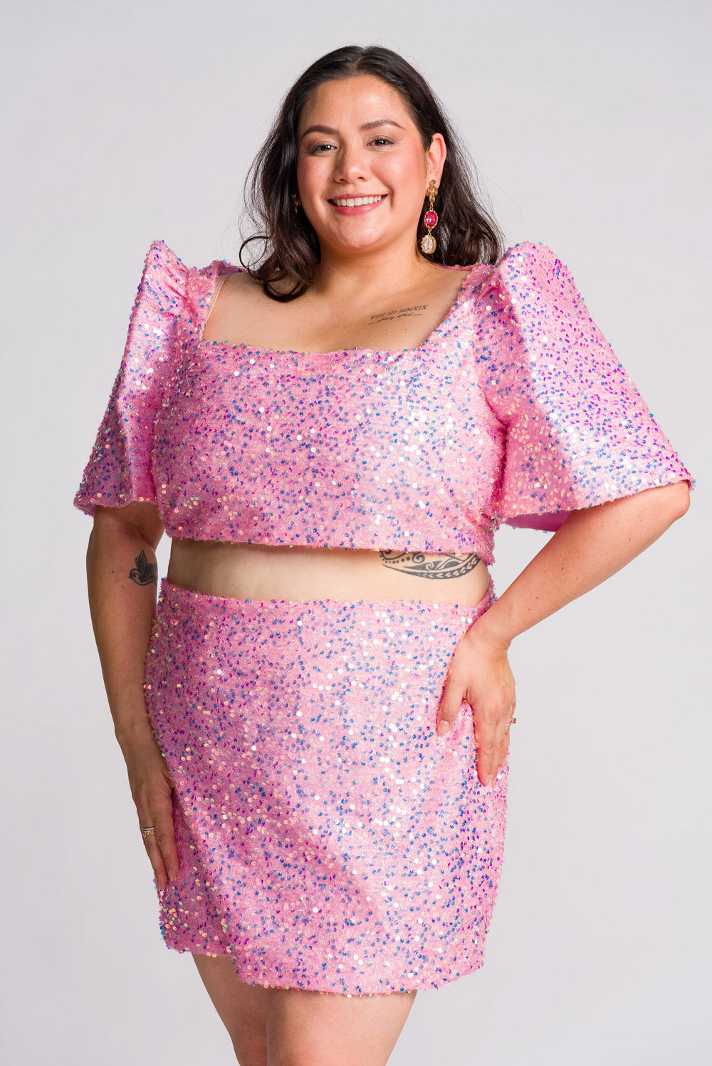 'Binibini' Sequin Mini Skirt (Pastel Pink)