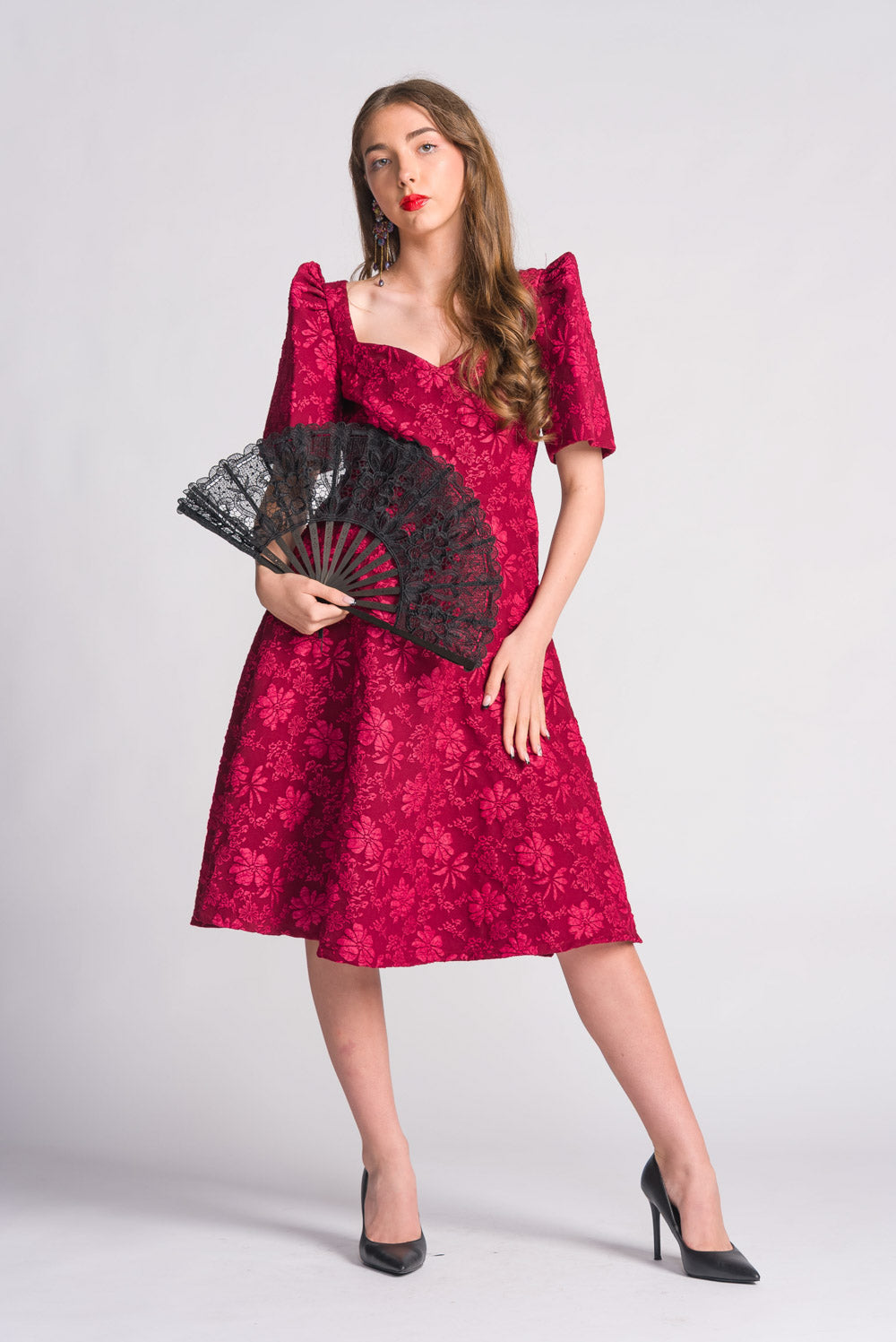 'Pay-Pay' Lace Hand Fan (Floral Design)