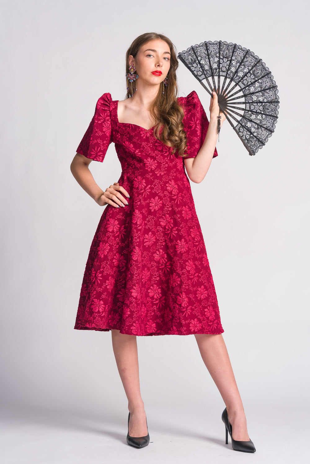 'Pay-Pay' Lace Hand Fan (Floral Design)