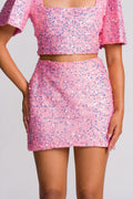 'Binibini' Sequin Mini Skirt (Pastel Pink)
