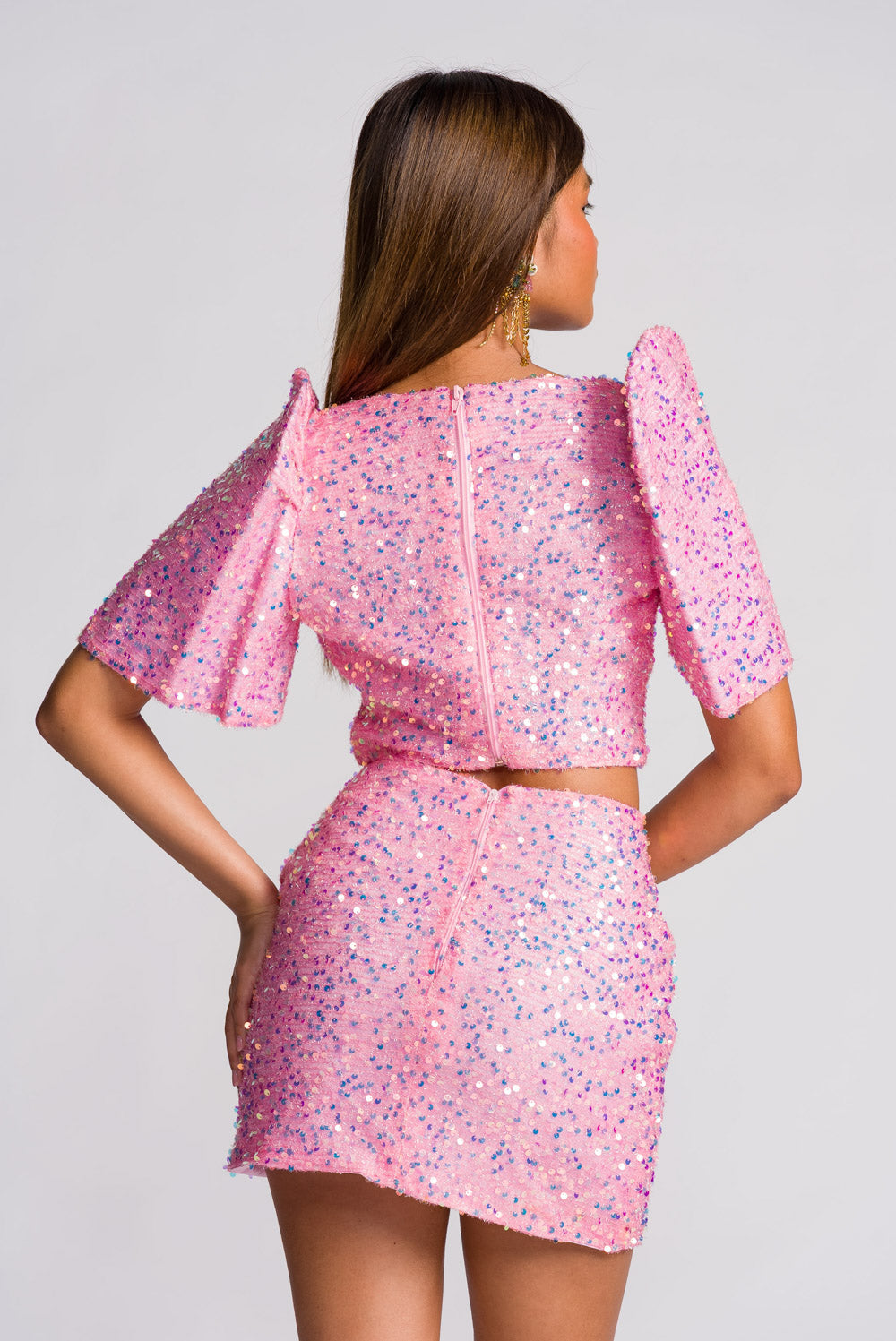 'Binibini' Sequin Mini Skirt (Pastel Pink)