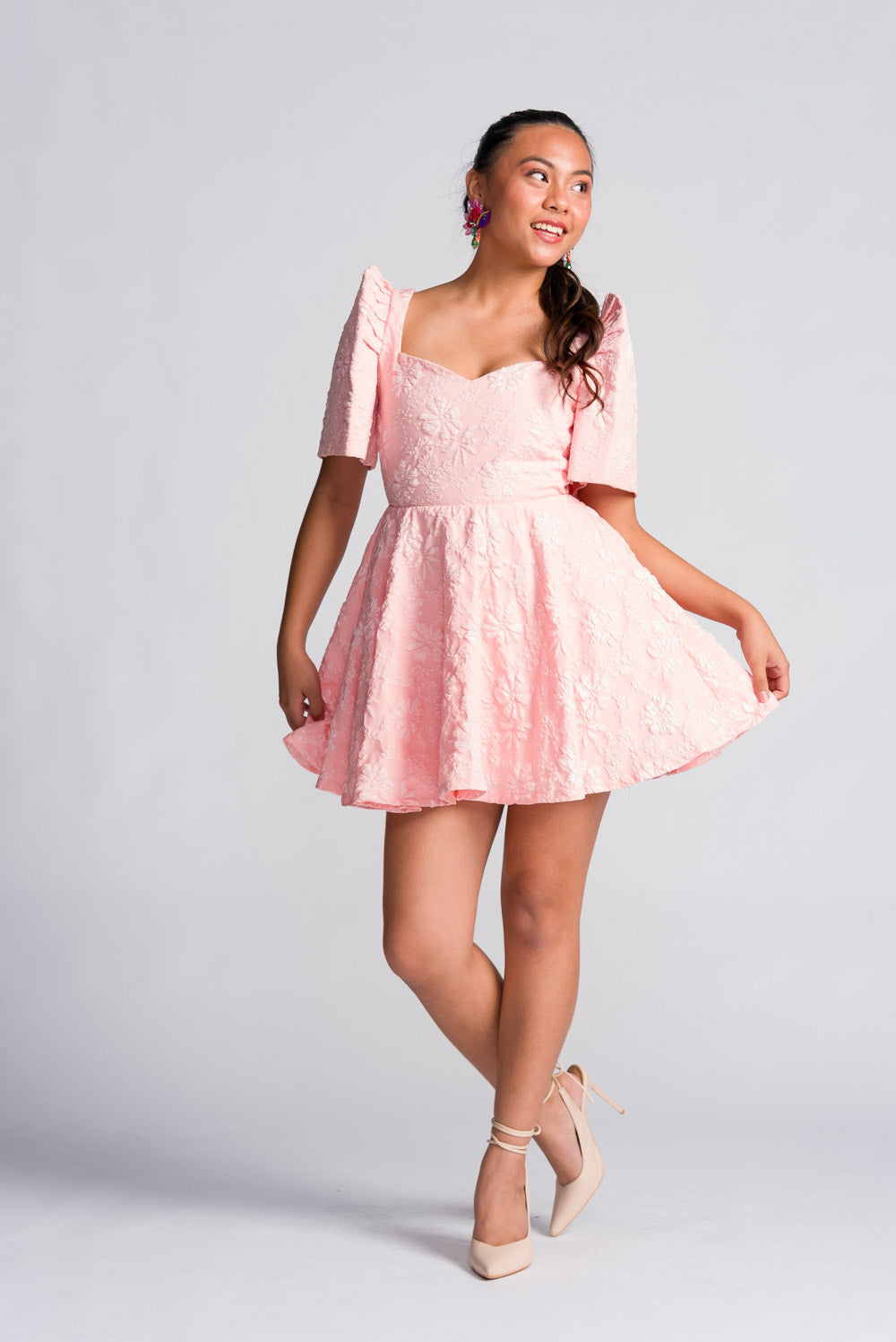 'Love' Mini Filipiniana Dress (Pastel Pink)