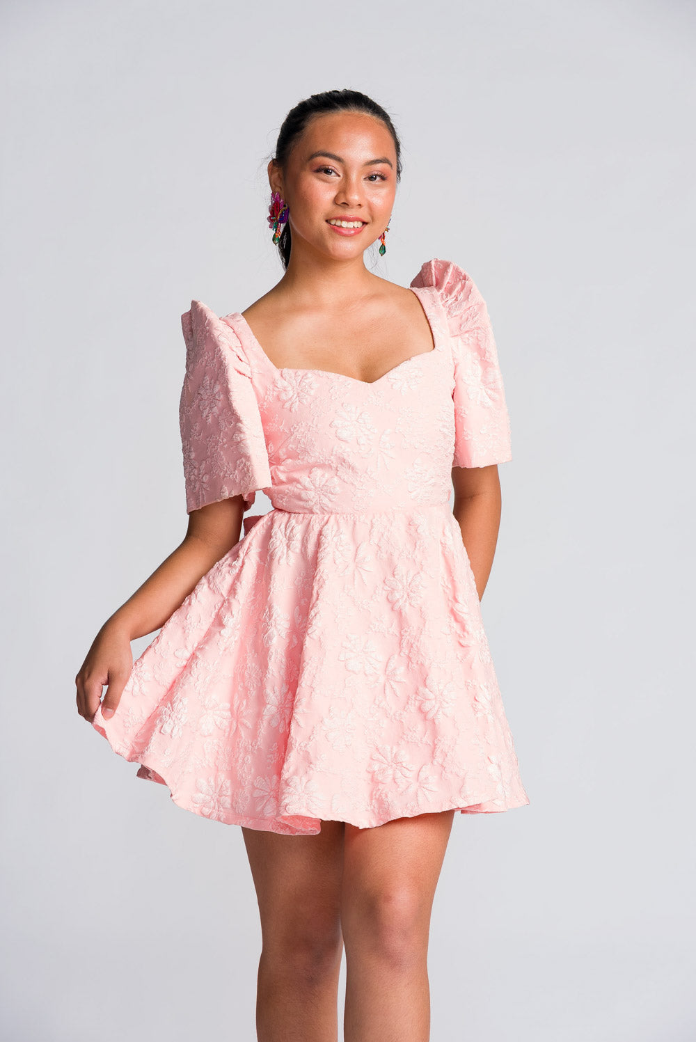 'Love' Mini Filipiniana Dress (Pastel Pink)