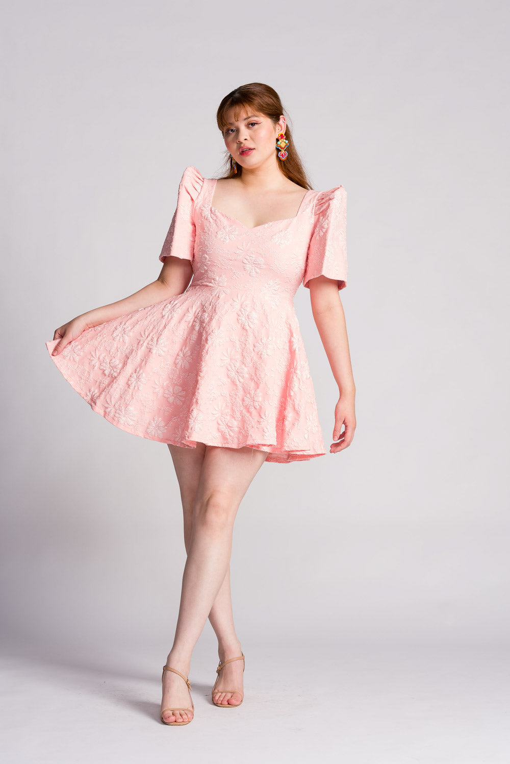 'Love' Mini Filipiniana Dress (Pastel Pink)
