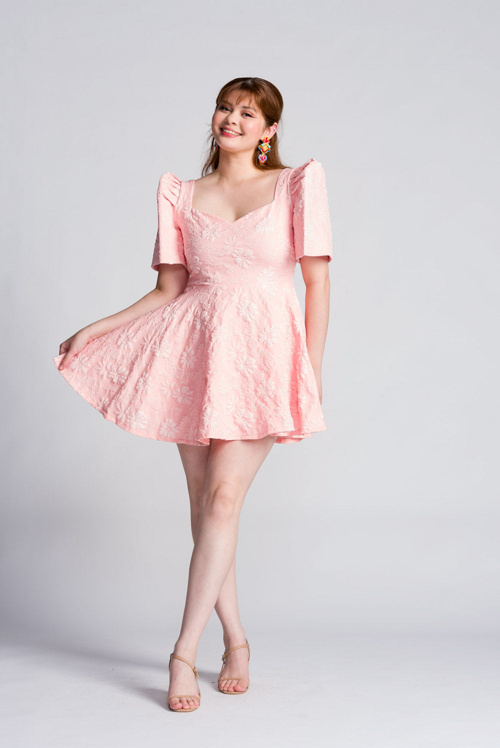 'Love' Mini Filipiniana Dress (Pastel Pink)