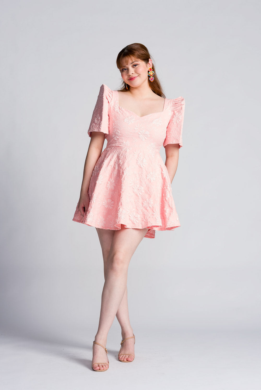 'Love' Mini Filipiniana Dress (Pastel Pink)