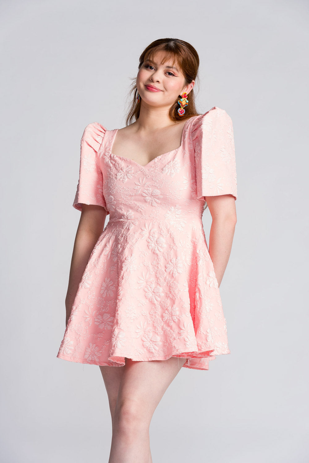 'Love' Mini Filipiniana Dress (Pastel Pink)