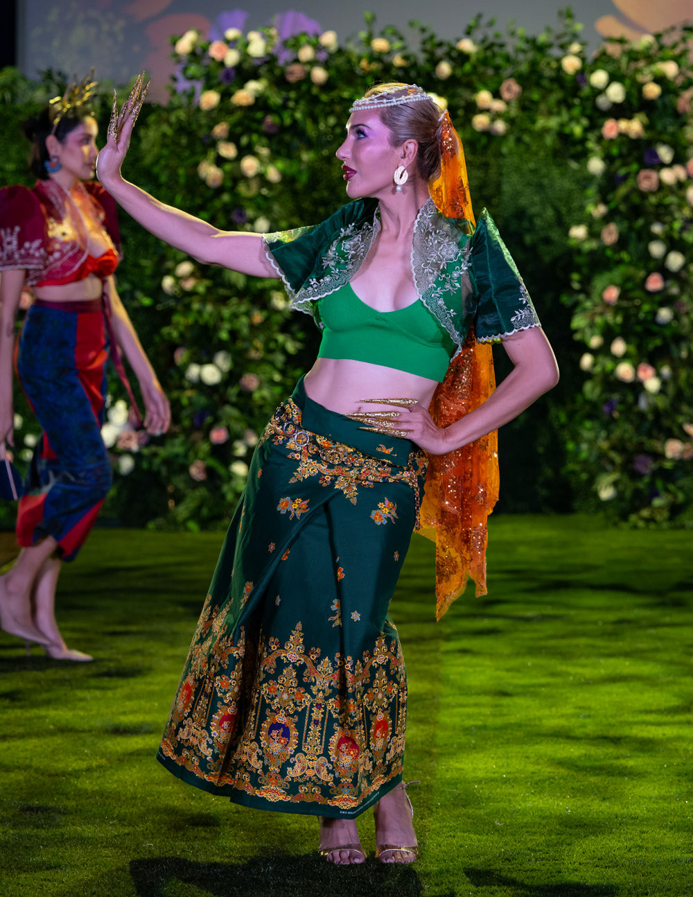 'Dalisay' Malong Mindanao Geometric Print (Green)