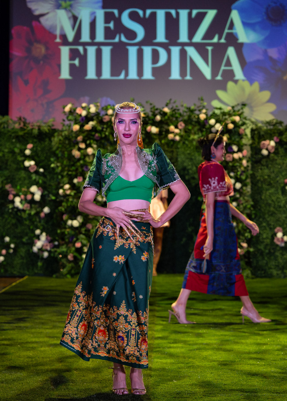 'Dalisay' Malong Mindanao Geometric Print (Green)