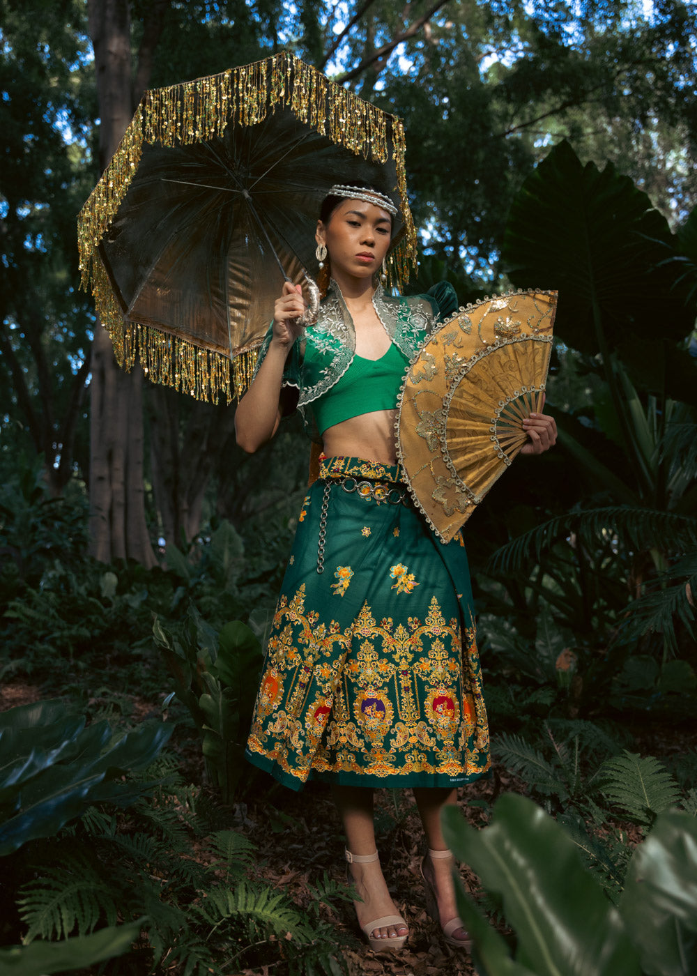 'Dalisay' Malong Mindanao Geometric Print (Green)