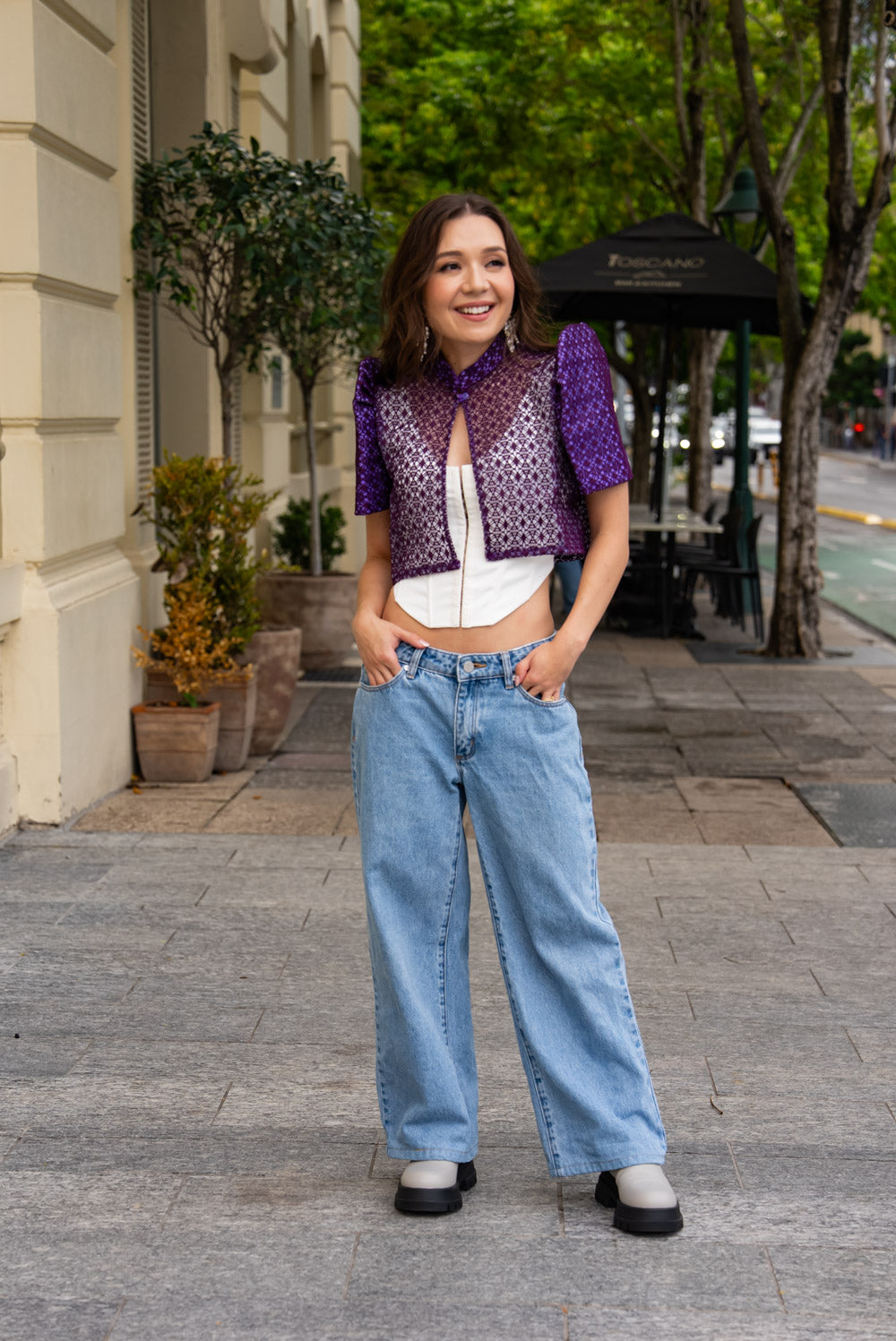 'Carlota' Bolero Filipiniana Sleeves (Electric Purple)