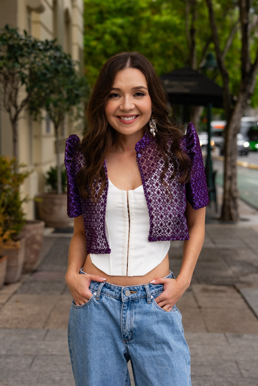 'Carlota' Bolero Filipiniana Sleeves (Electric Purple)