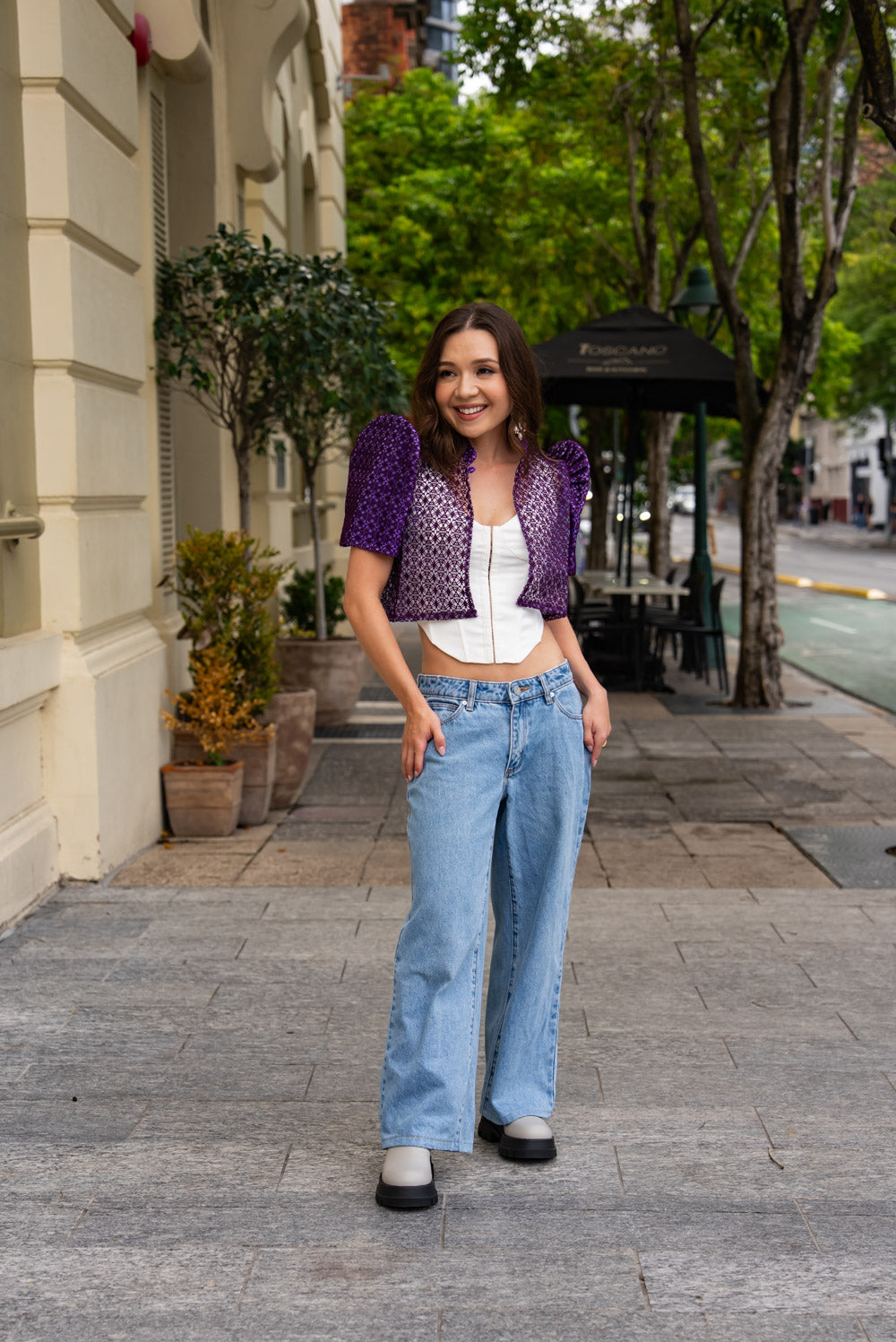 'Carlota' Bolero Filipiniana Sleeves (Electric Purple)