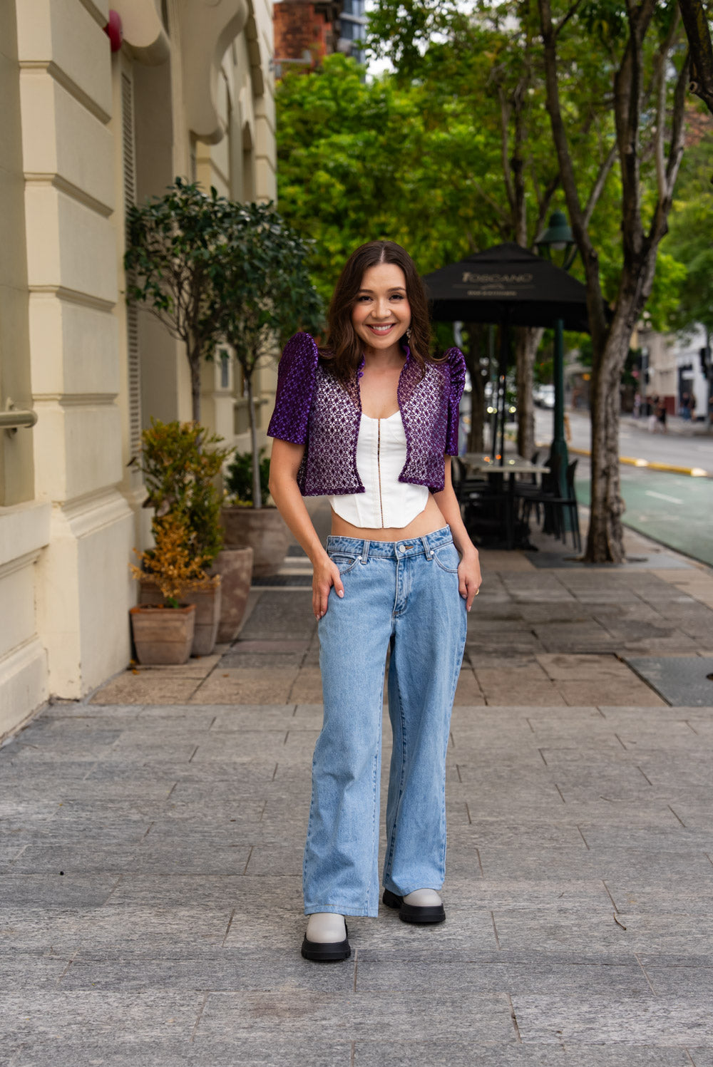 'Carlota' Bolero Filipiniana Sleeves (Electric Purple)