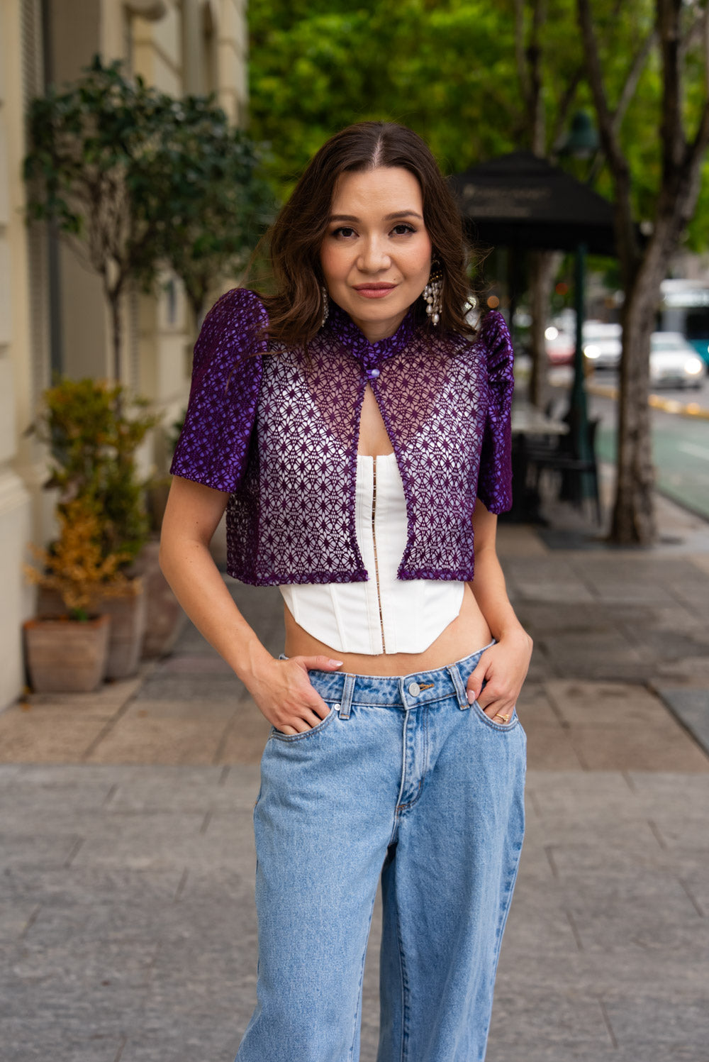 'Carlota' Bolero Filipiniana Sleeves (Electric Purple)