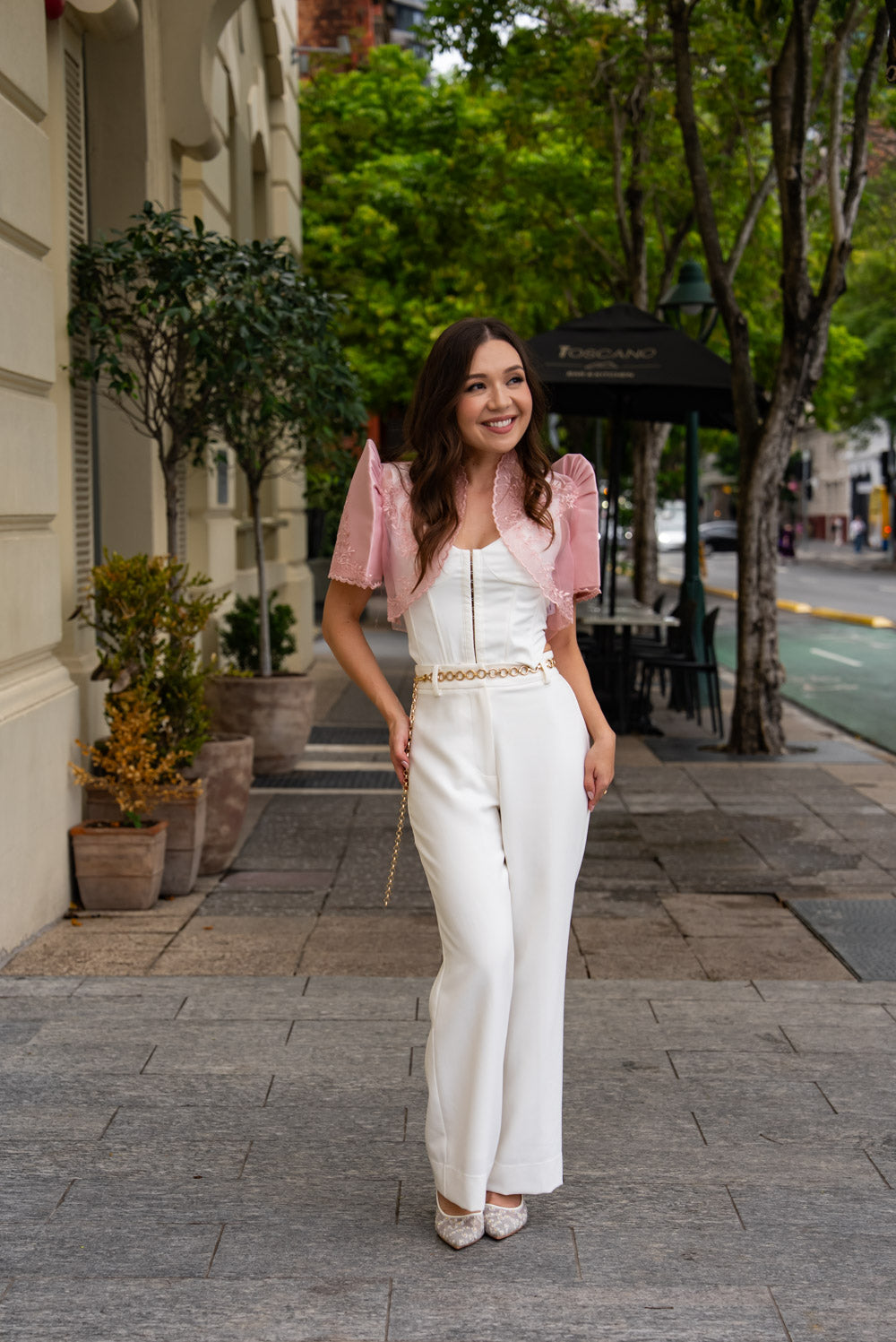 'Nene' Bolero Filipiniana Sleeves (Peony Pink)
