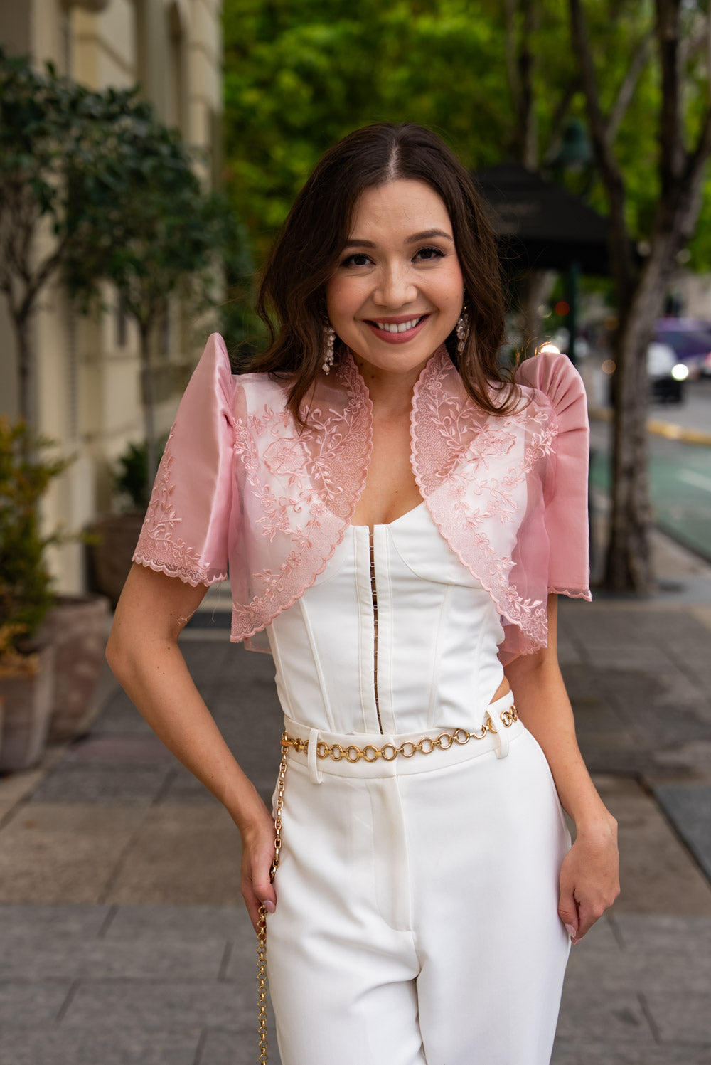 'Nene' Bolero Filipiniana Sleeves (Peony Pink)