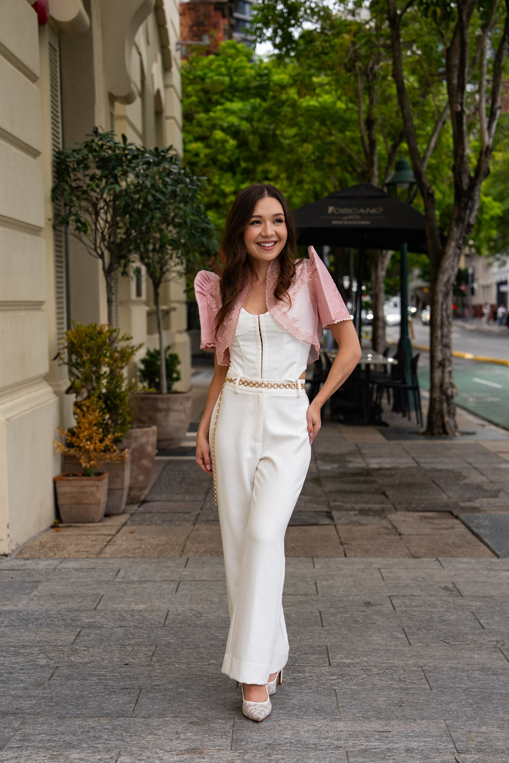 'Nene' Bolero Filipiniana Sleeves (Peony Pink)
