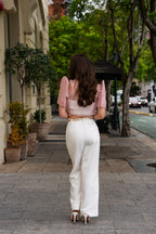 Filipiniana Bolero 'Nene' in Peony Pink, back view – Mestiza Filipina