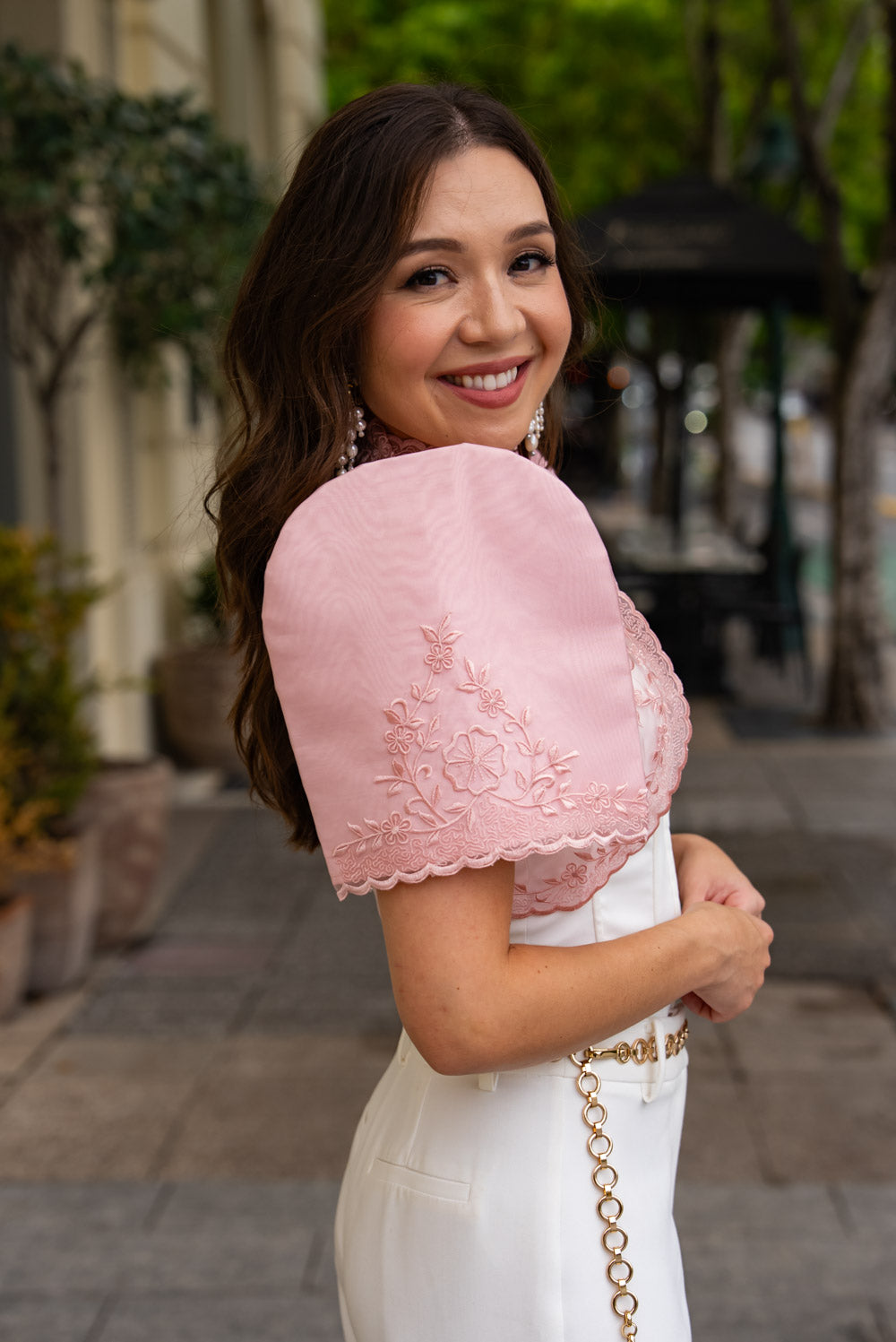 'Nene' Bolero Filipiniana Sleeves (Peony Pink)