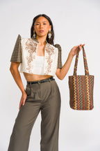Philippine Textile Tote Bag 'Bundok', front view – Mestiza Filipina