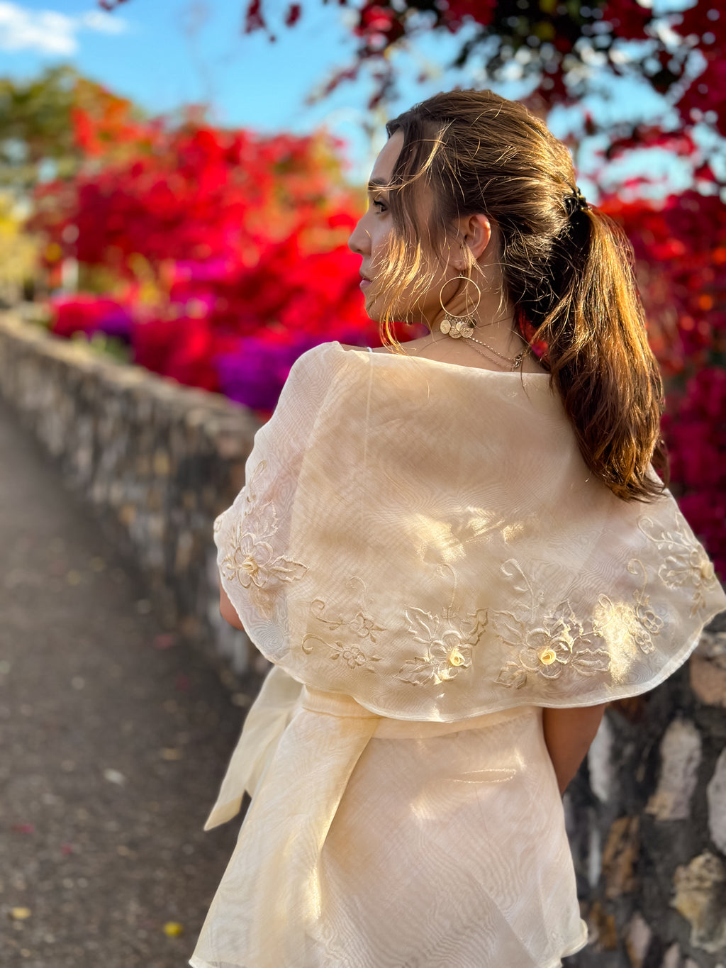 'Rosita' Filipiniana Panuelo (Cream)