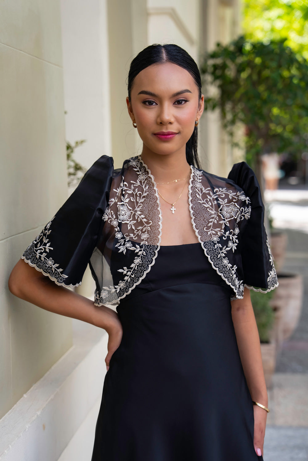'Maria' Filipiniana Bolero (Black)