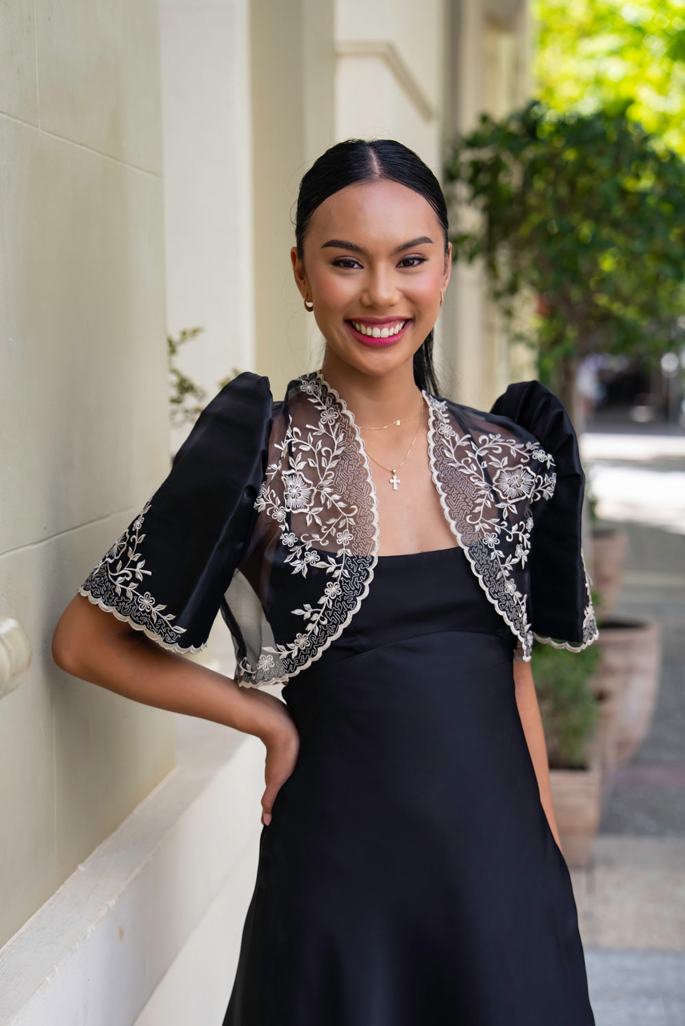 'Maria' Filipiniana Bolero (Black)