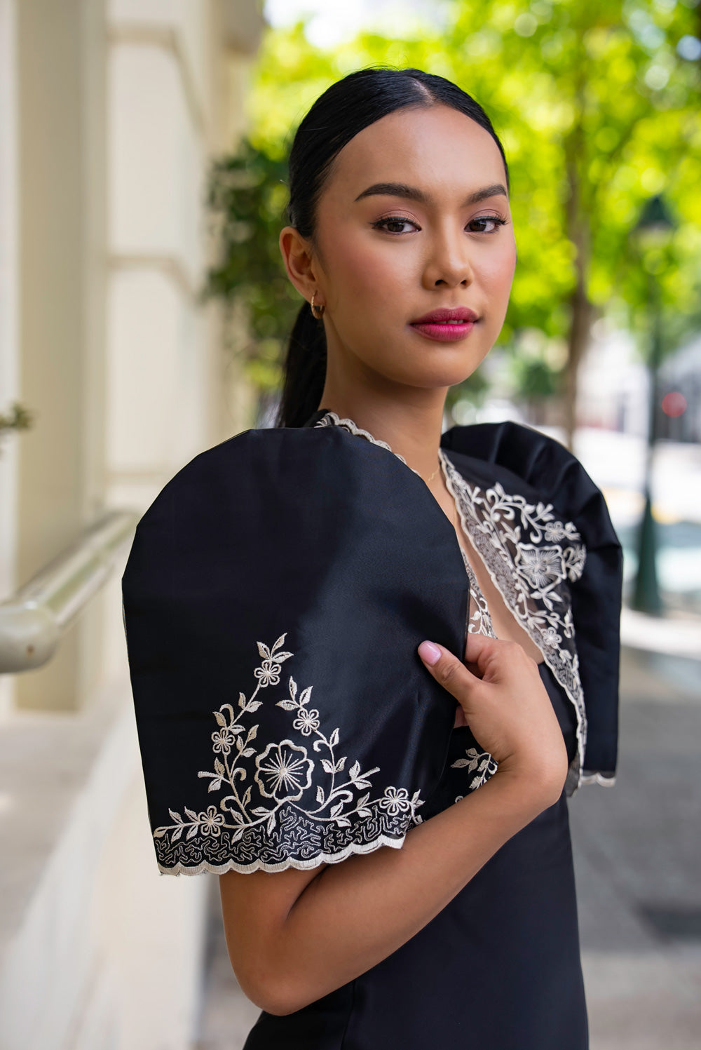 'Maria' Filipiniana Bolero (Black)