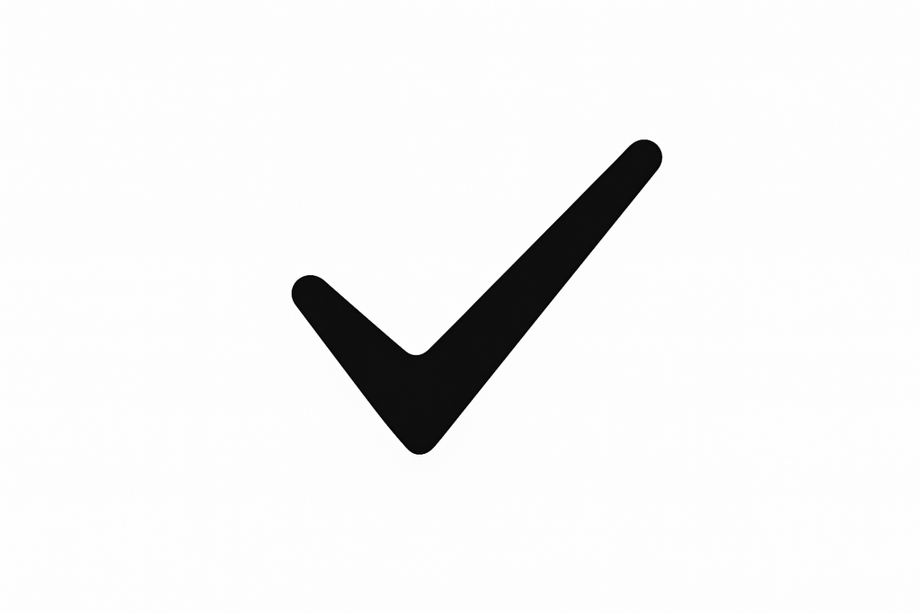 a simple black tick icon