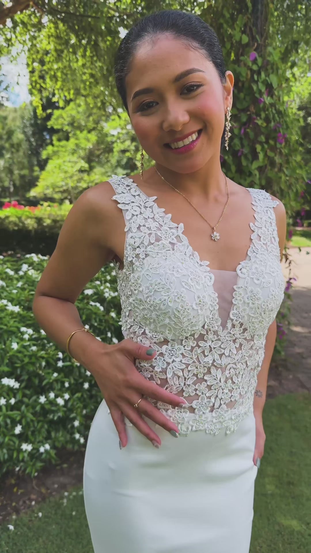 Florence Mestiza Dress (Ivory)