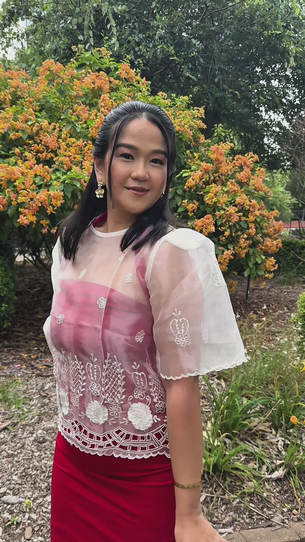 Yen Bell-Sleeve Barong Tagalog (Ivory)