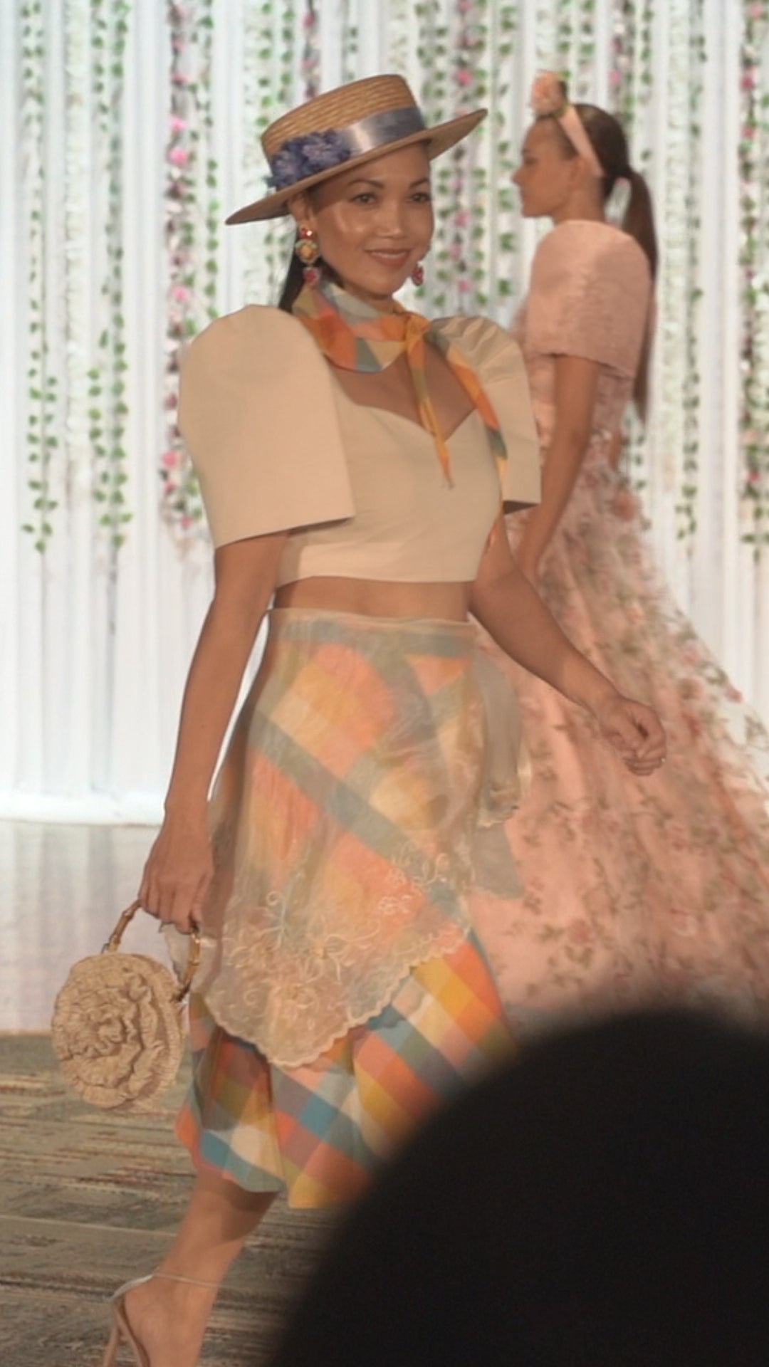 'Patadyong' Midi Wrap Skirt with Triangle Scarf (Plaid Print Cotton)