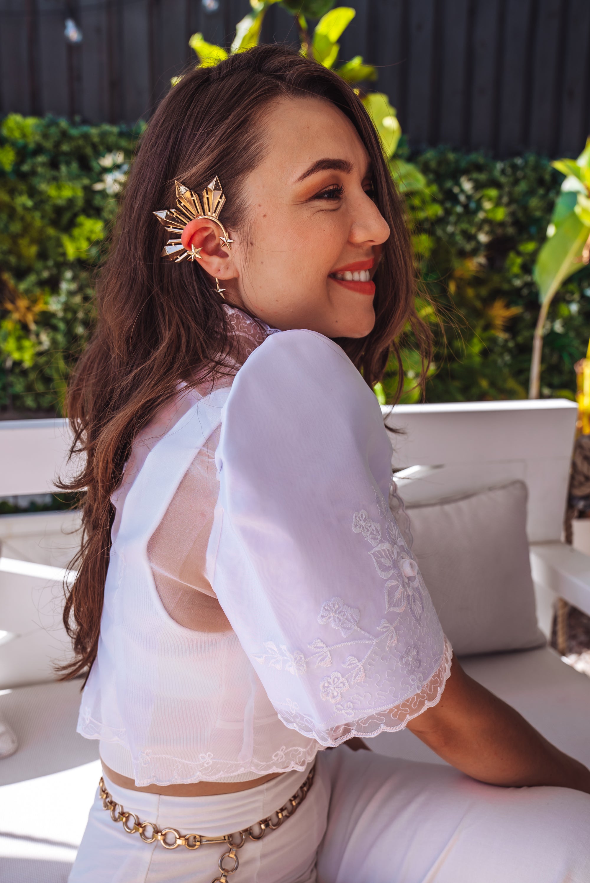 'Luisa' Bolero Filipiniana Sleeves (Snow White)